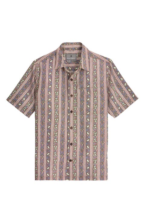 Camino Pucker Short Sleeve Recycled Polyester Button-Up Shirt