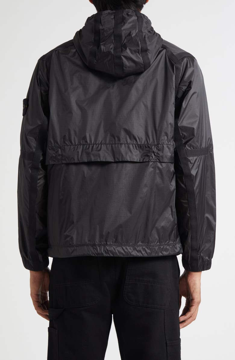 Stone Island Hooded Nylon Windbreaker, Alternate, color, V0062 Lead Grey