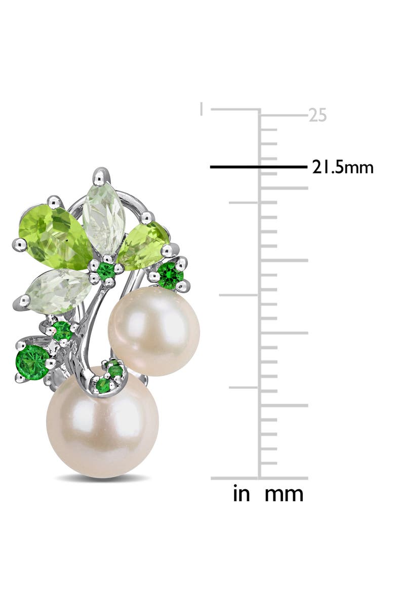 DELMAR 6-8.5mm Cultured Freshwater Pearl Cluster Earrings, Alternate, color, 