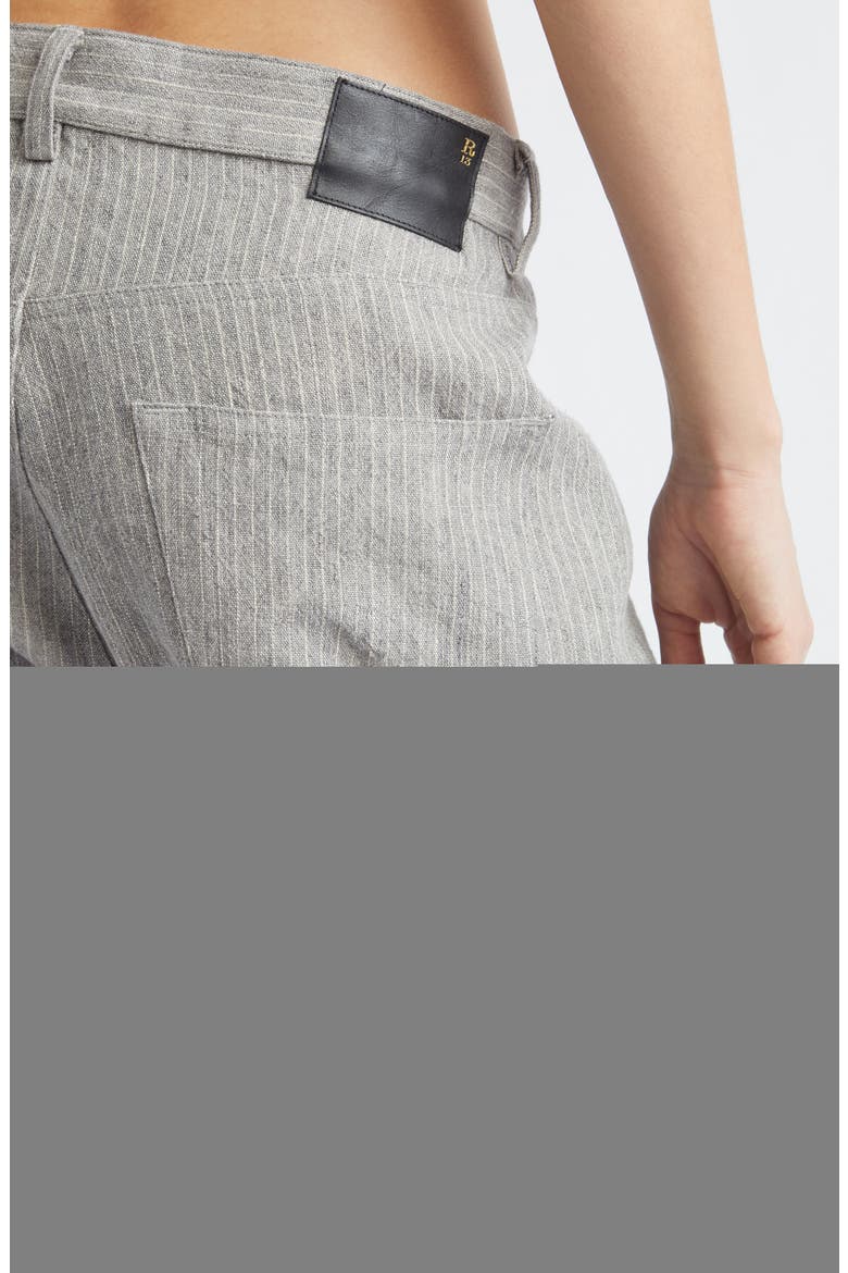 X-Boyfriend Pinstripe Virgin Wool & Linen Pants, Alternate, color, LIGHT GREY STRIPE
