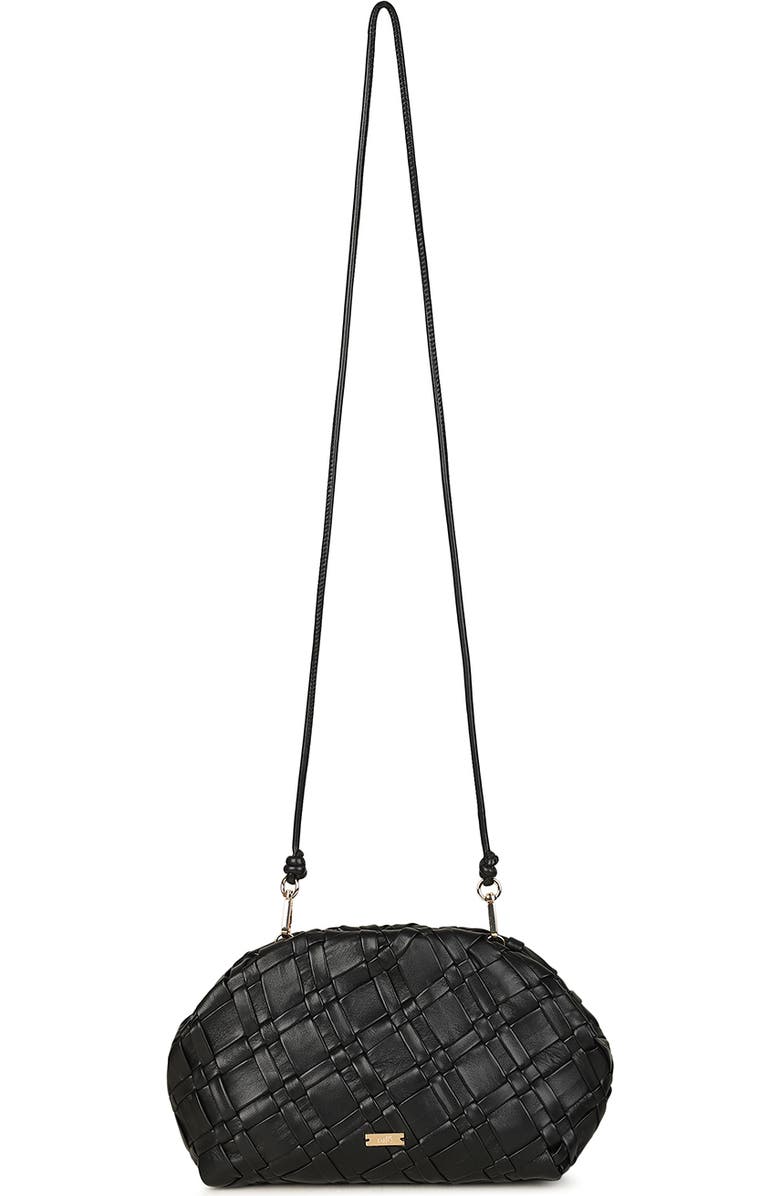 Rafe New York Aya Frame Clutch, Alternate, color, Black Leather