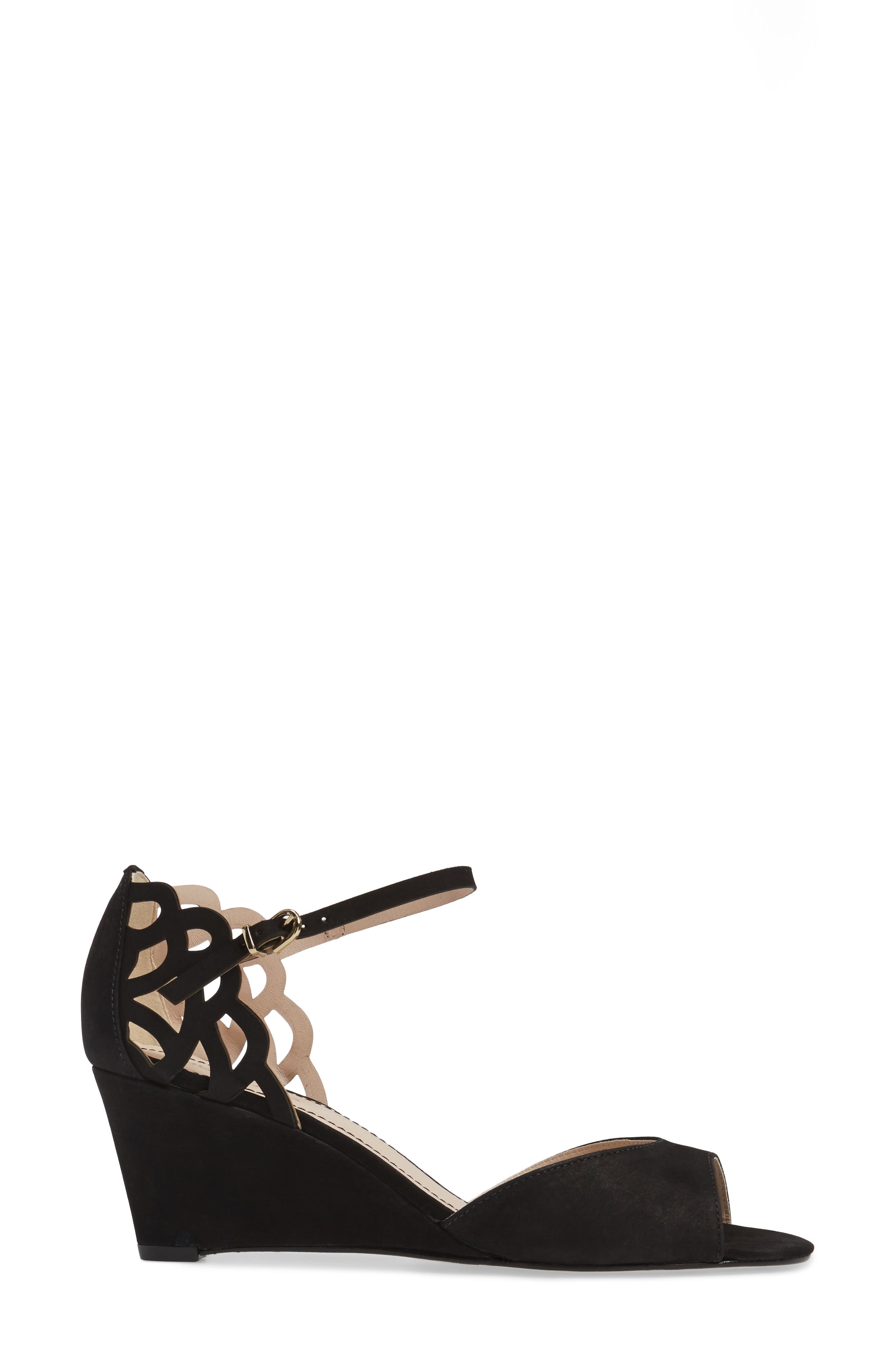 Karina Cutout Sandal, Alternate, color, BLACK NUBUCK LEATHER