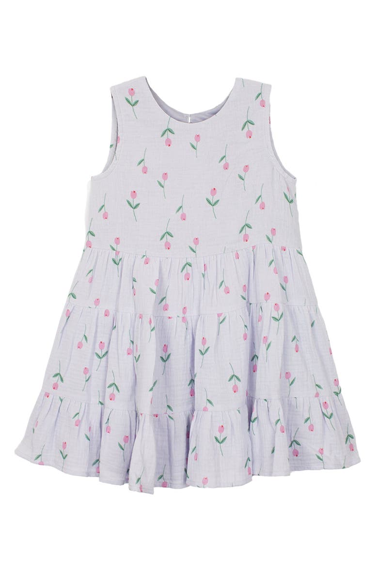 Mabel + Honey Tiny Tulip Drop Waist Dress, Main, color, Purple