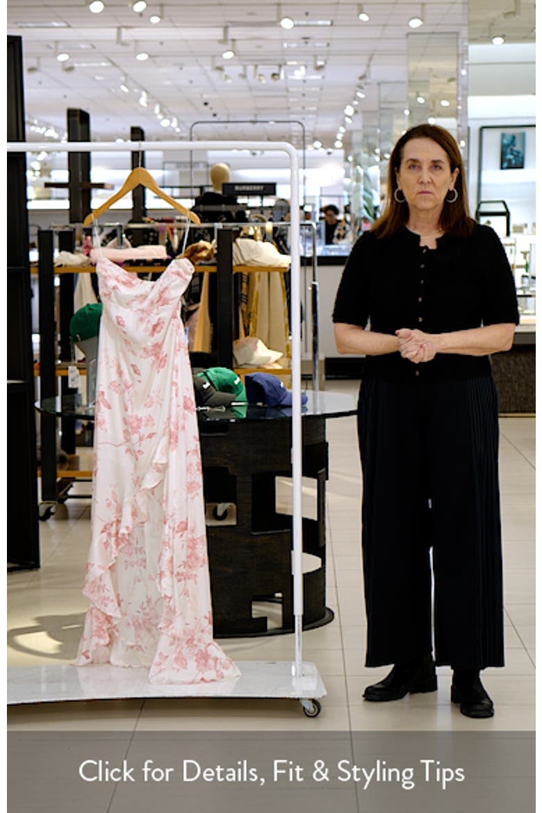 Hamilton Print Strapless Satin Maxi Dress video