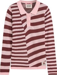 Scotch & Soda Kids' Striped Long Sleeve Knitted Polo
