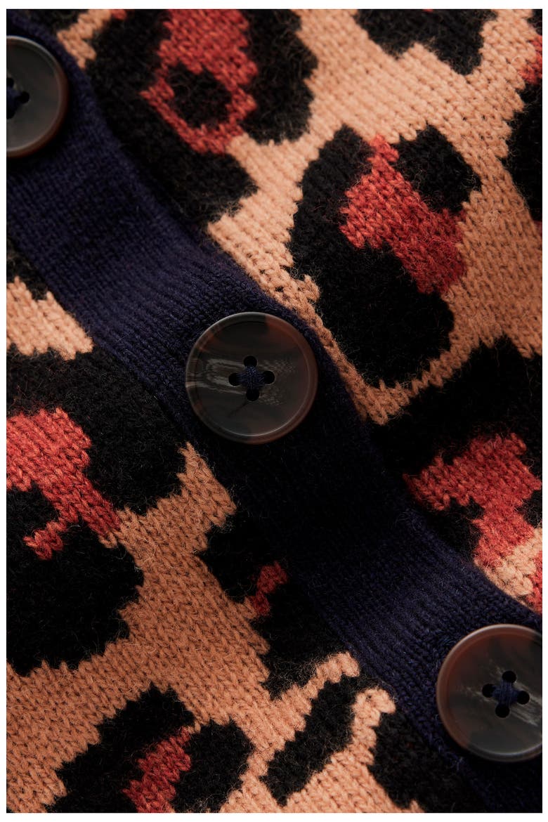Jemma Jacquard Cardigan, Alternate, color, LEOPARD HOTCH