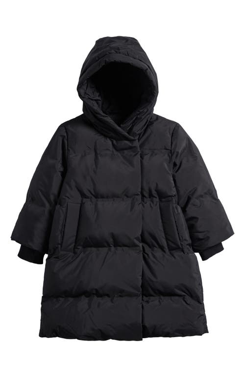 Next Kids' Waterproof Hooded Puffer Coat In Black