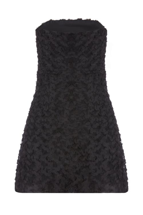 Quiz 3d Floral Bandeau Mini Dress In Black