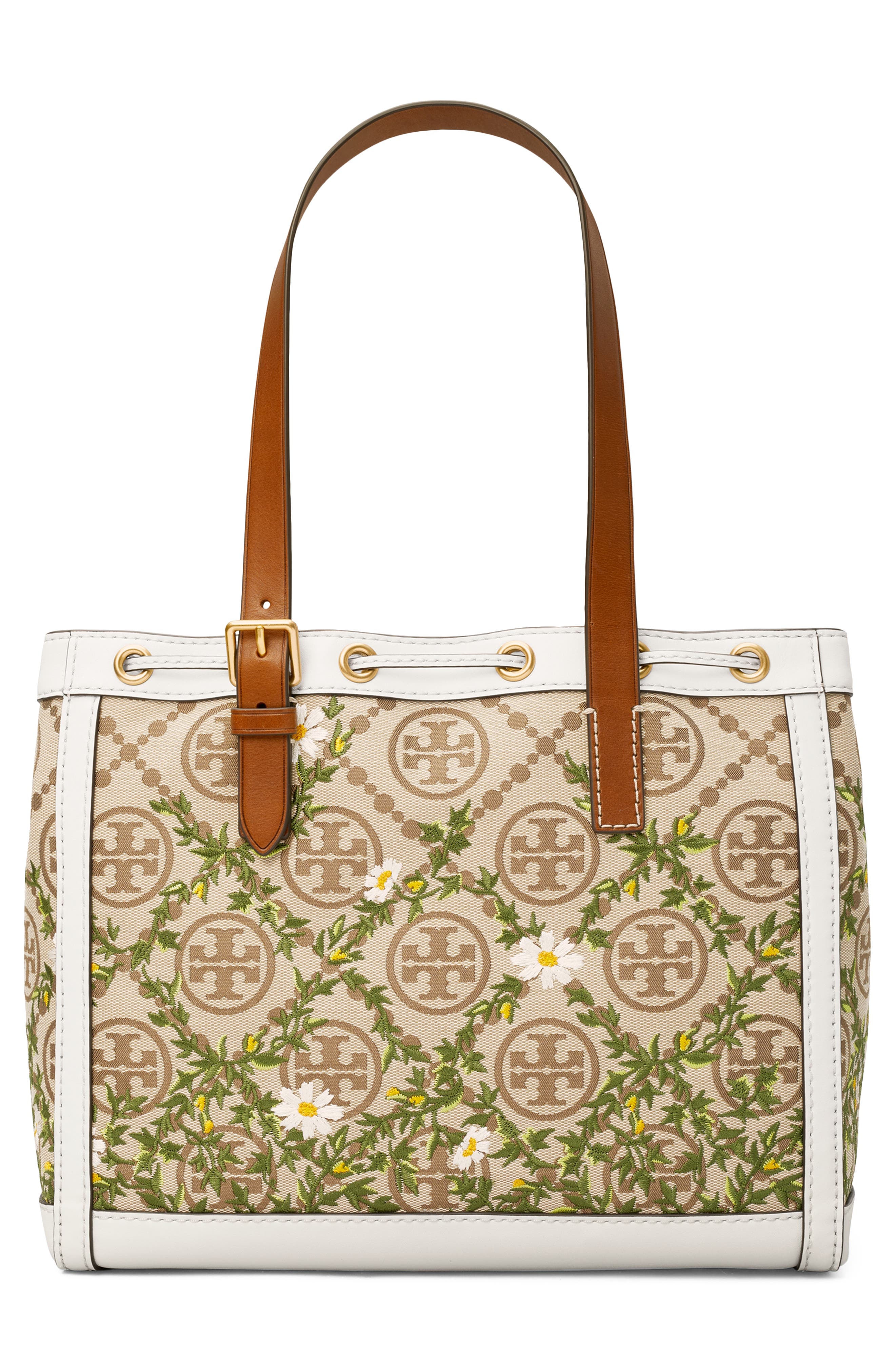 Tory Burch T Monogram Floral Embroidered Tote, Alternate, color, 