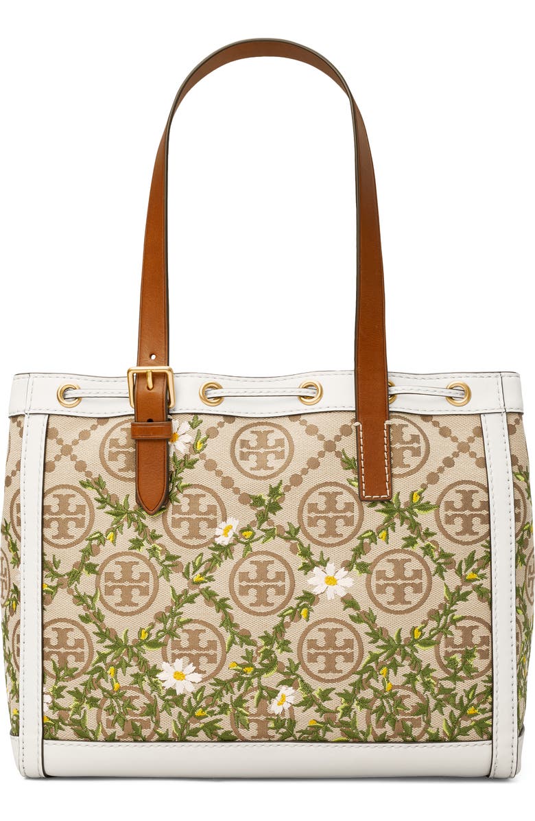 Tory Burch T Monogram Floral Embroidered Tote, Alternate, color,