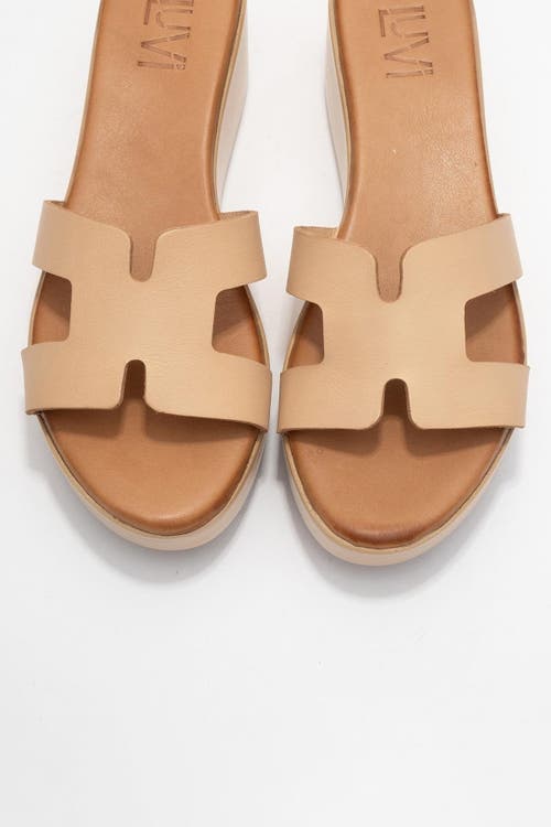 Forever & Always Shoes Lia Leather Platform Sandal In Brown