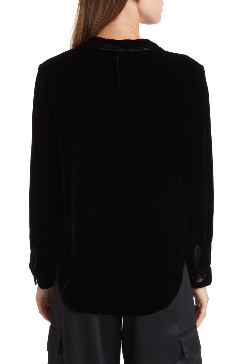 Velvet Shirt, Alternate, color, BLACK