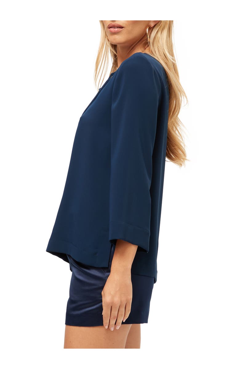 Trina Turk Catamaran Lace Up Top, Alternate, color, Ink