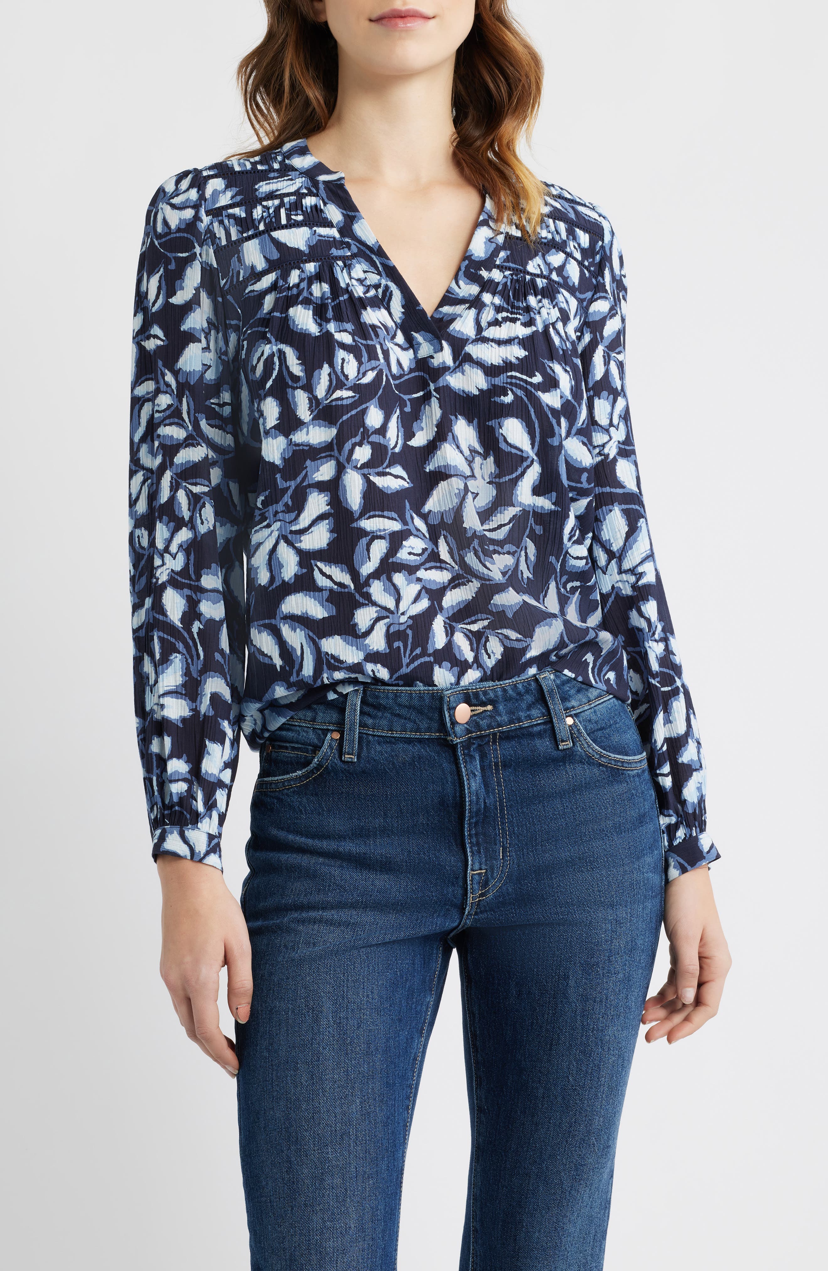 Asta Floral Split Neck Top