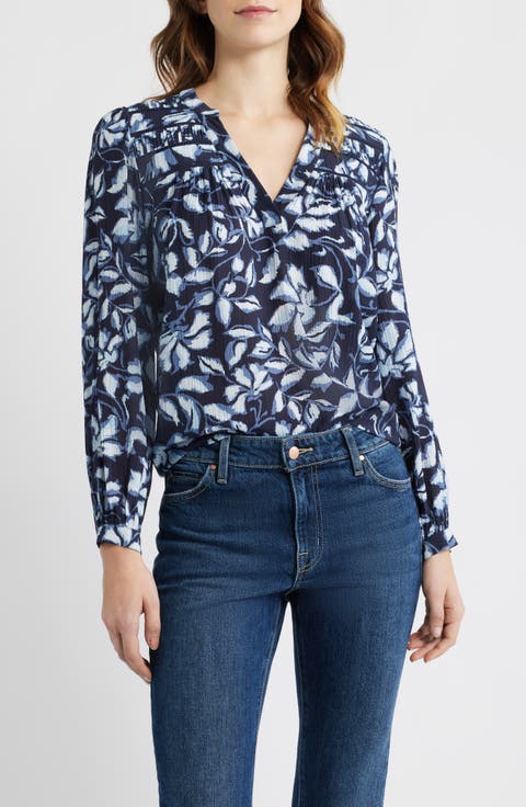 Asta Floral Split Neck Top