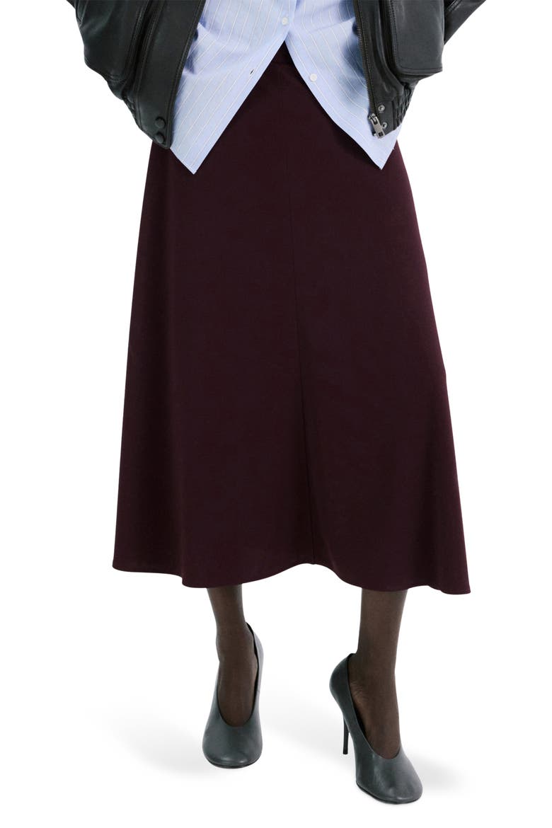 Fine Knit Midi Skirt, Main, color, WINE