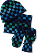 Lands' End Kids Cozy Fleece Hat-Scarf-Gloves Set