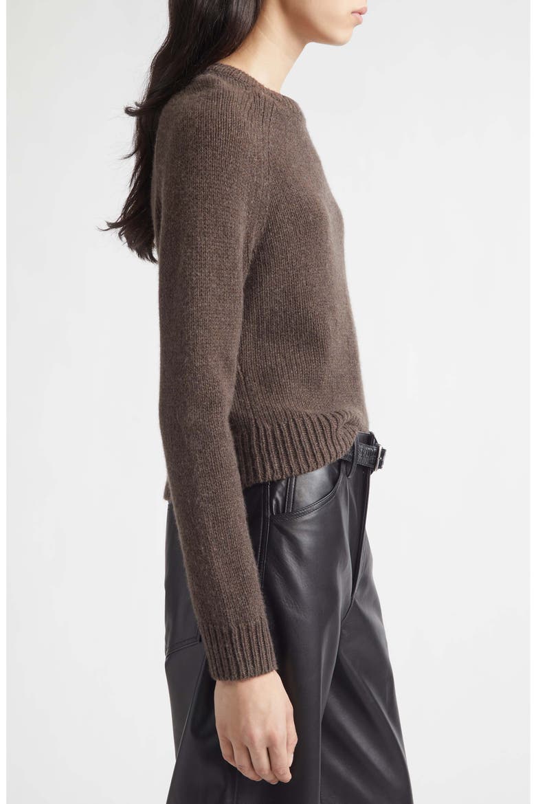 Laurel Crewneck Cashmere & Virgin Wool Sweater, Alternate, color, WALNUT HEATHER