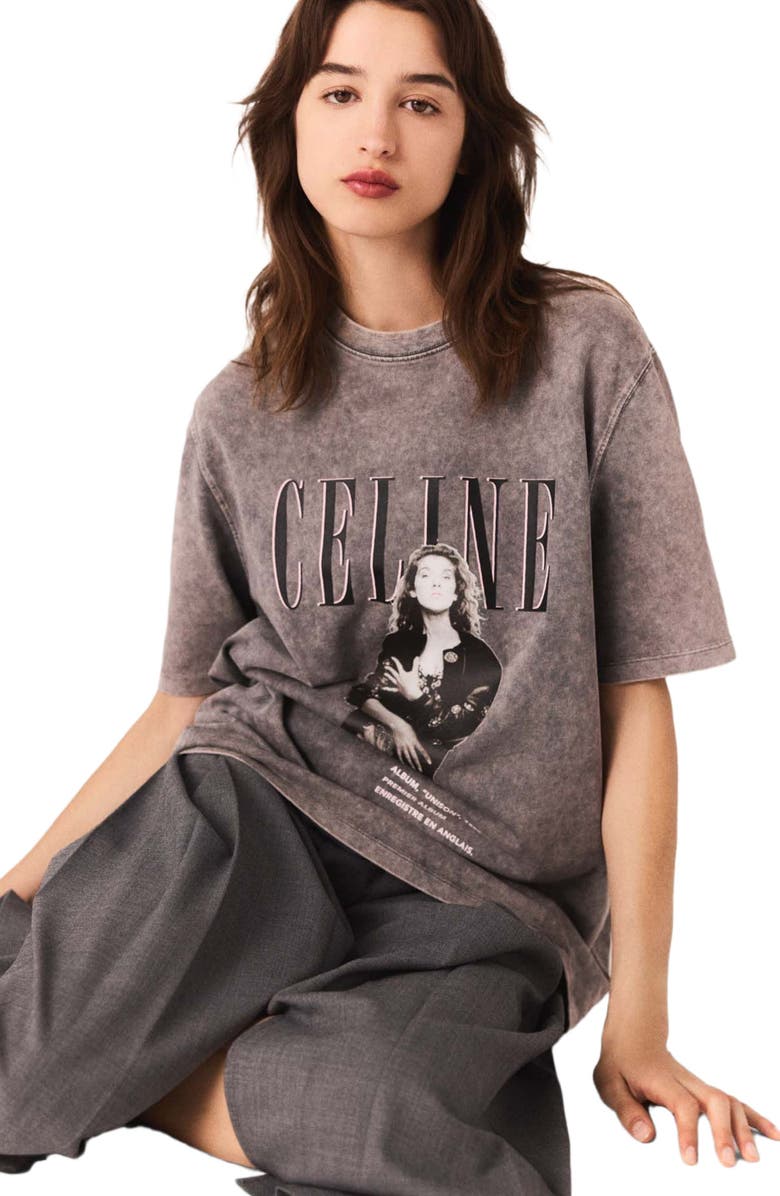 maje x Céline Dion T-shirt, Alternate, color, Grey