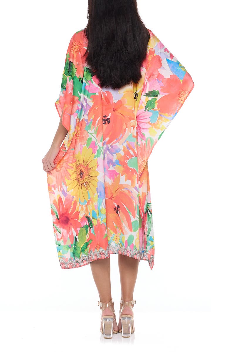 RANEES Floral Print Woven Duster, Alternate, color, Orange