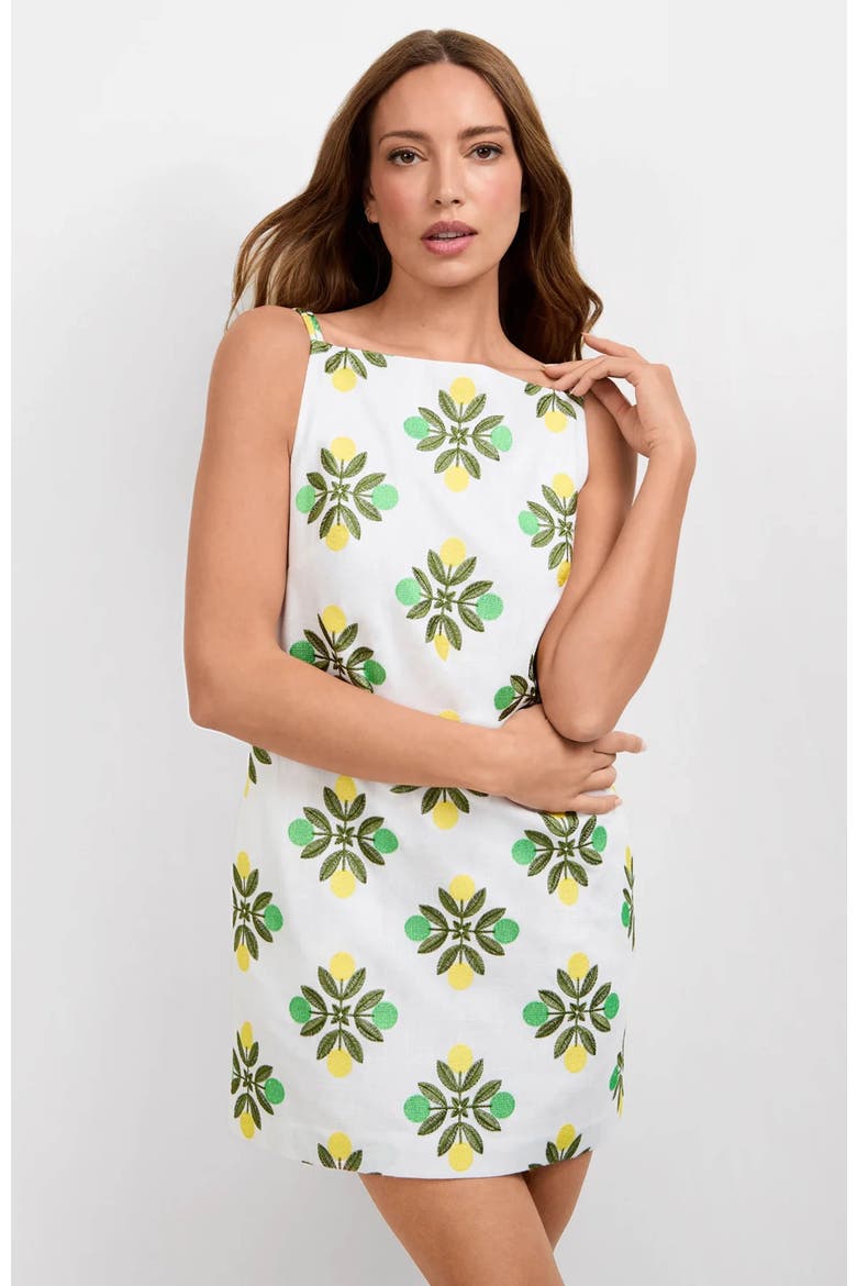 Solay Mini Dress, Alternate, color, Limone Embroidery