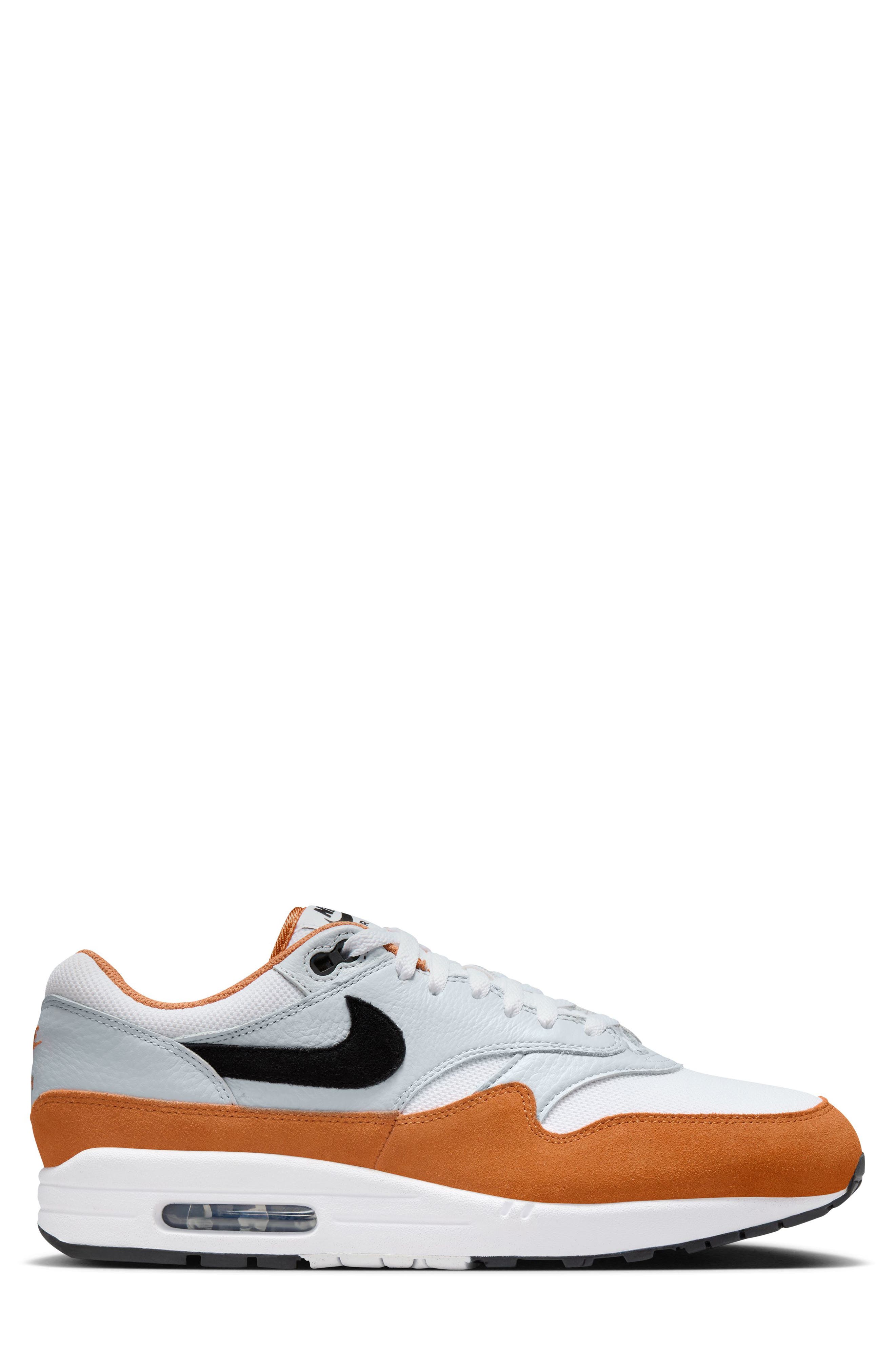 Air Max 1 Sneaker, Alternate, color, WHITE/ BLACK/ MONARCH