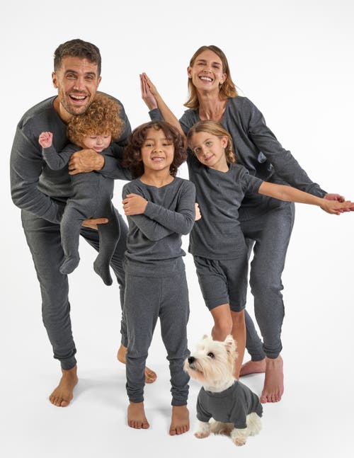 Leveret Cotton Solid Matching Family Pajamas In Gray
