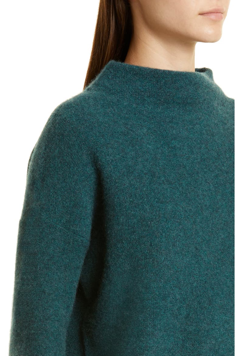 Boiled Cashmere Funnel Neck Pullover, Alternate, color, H SEA QUARTZ