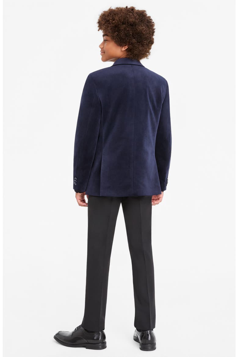 Kids' Velvet Blazer, Alternate, color, NAVY