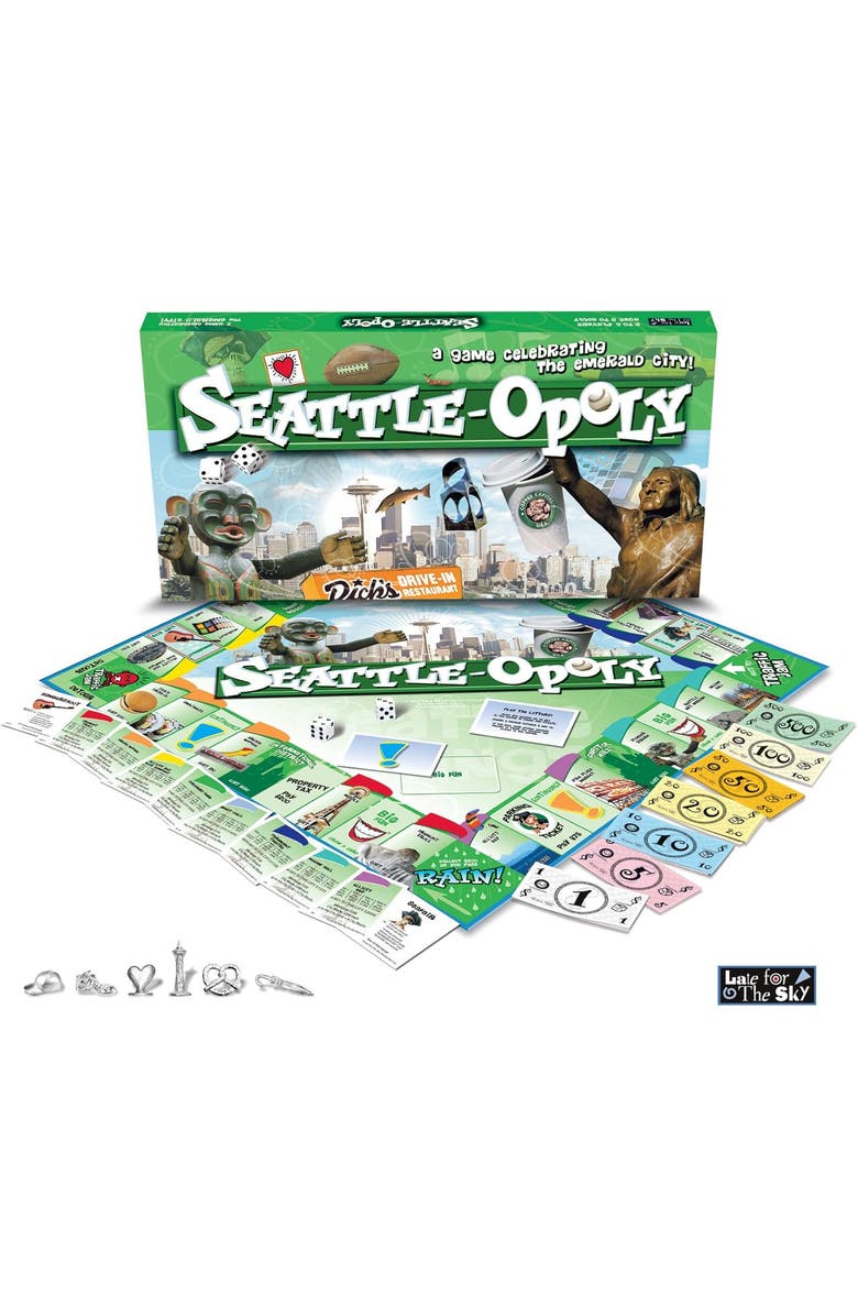 Late for the Sky Seattleopoly Monopoly Board Game, Main, color, Multicolored