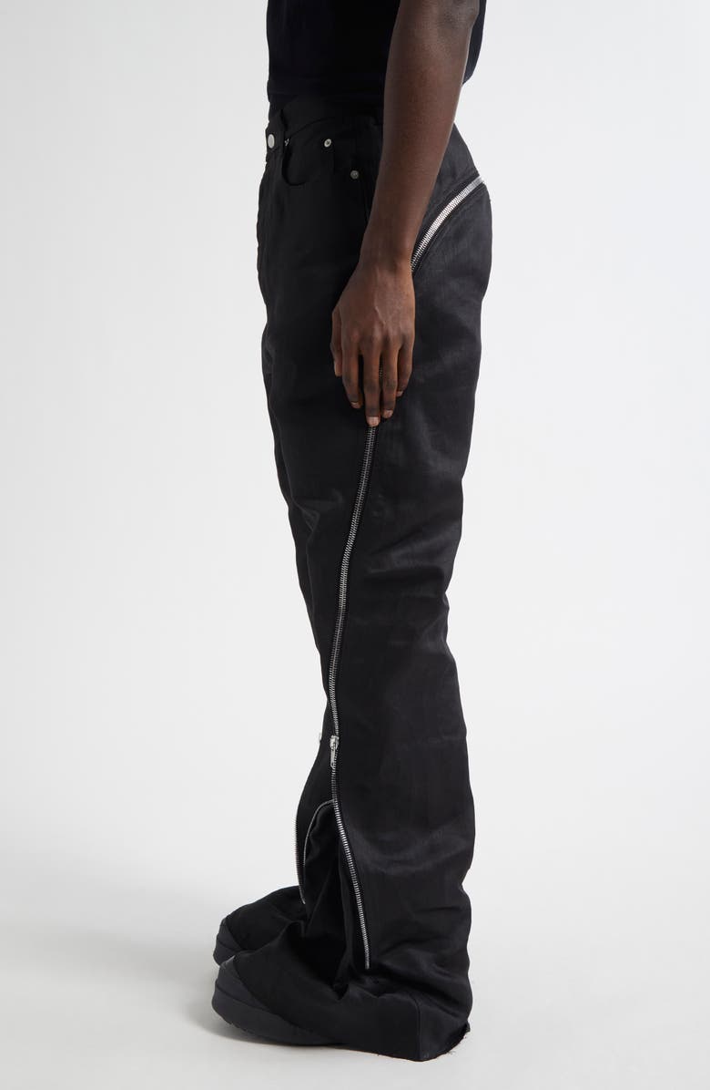 Rick Owens Bolan Banana Zip Raw Hem Jeans, Alternate, color, 