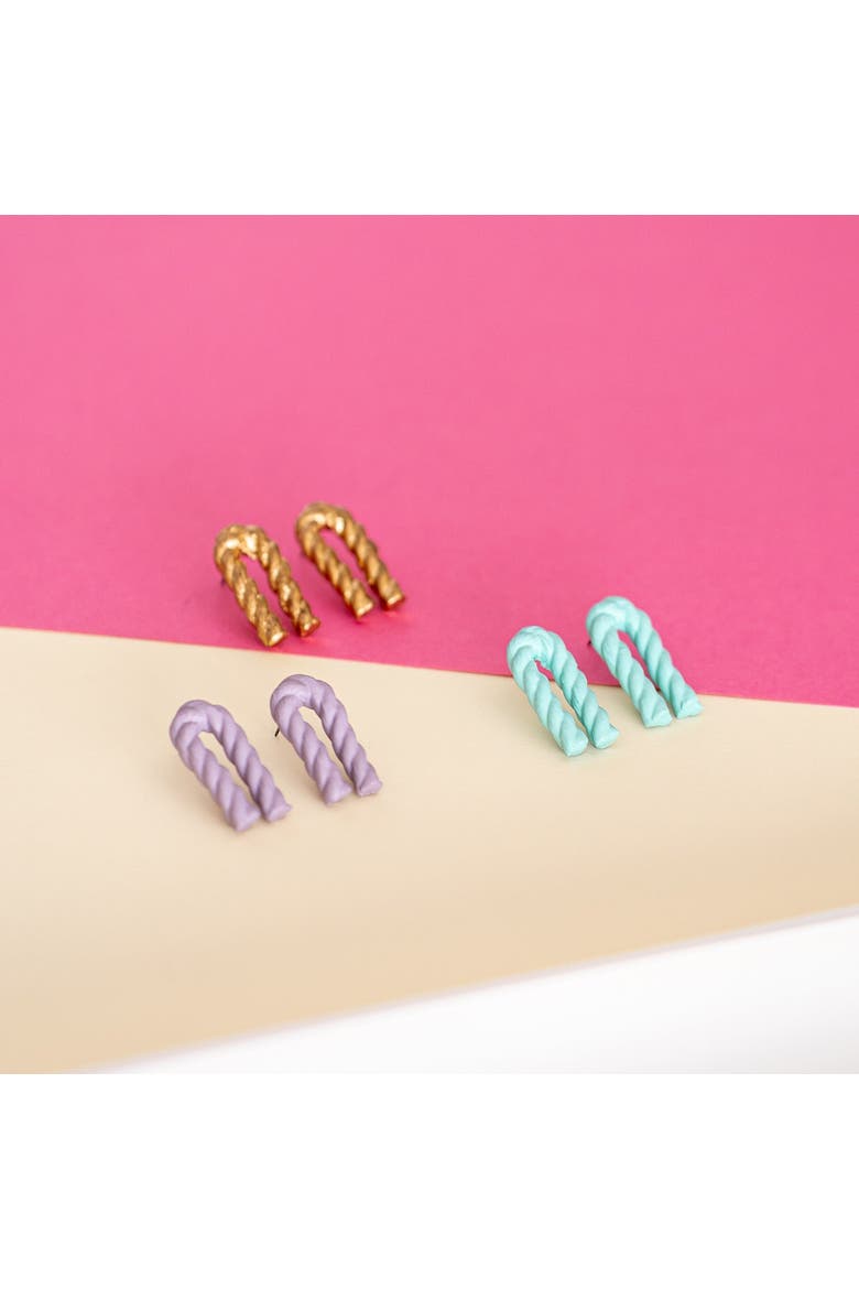 Bent Twizzle Earrings, Alternate, color, Seafoam