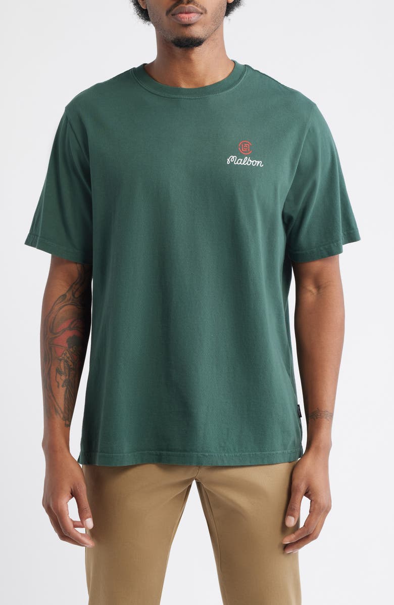 Malbon Golf Bermuda Clot Cotton Graphic T-Shirt, Main, color, Green