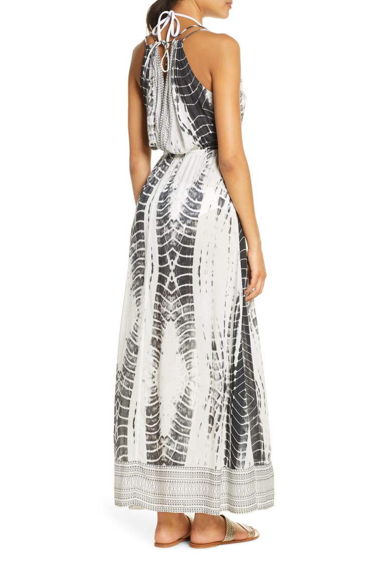 Cover-Up Maxi Dress, Alternate, color, BLACK/ WHITE