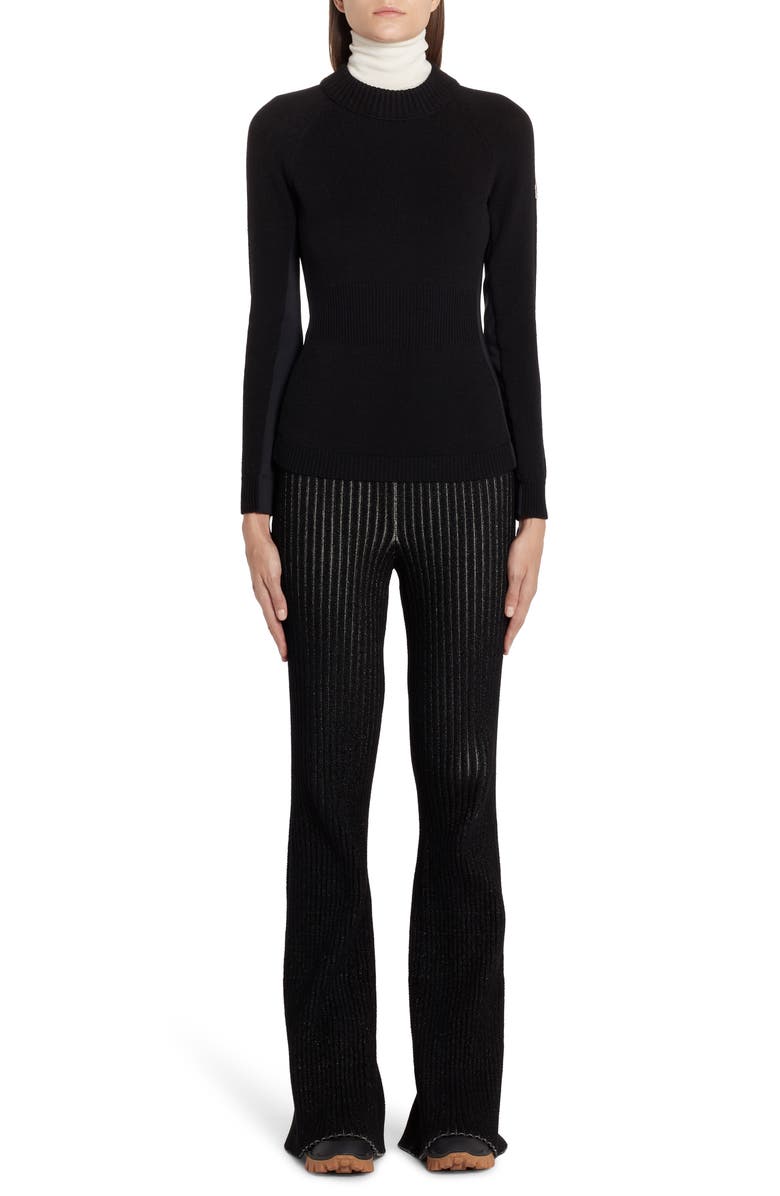 Moncler Multi Contrast Wool Blend Turtleneck Sweater, Alternate, color,