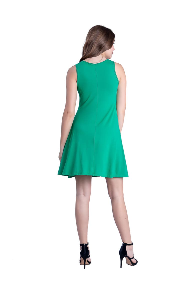 Sleeveless A-Line Fit and Flare Skater Dress, Alternate, color, Green