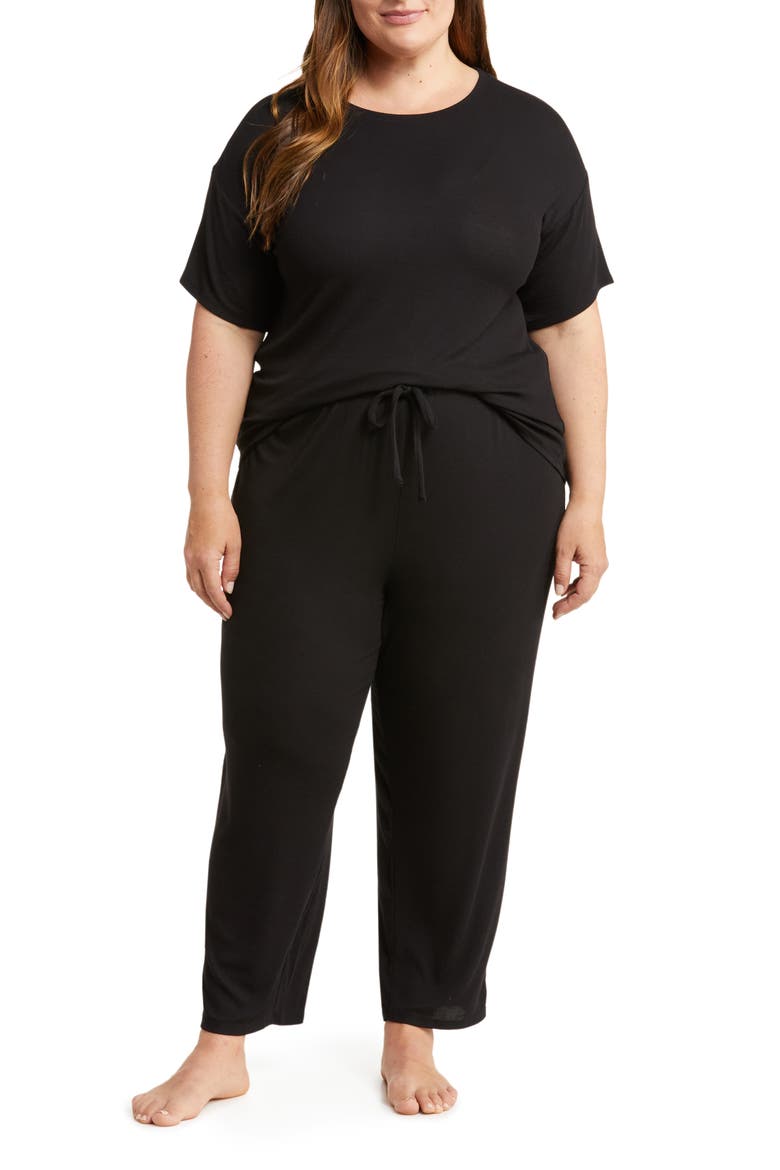 Moonlight Eco Easy Rib Pajamas, Main, color, BLACK