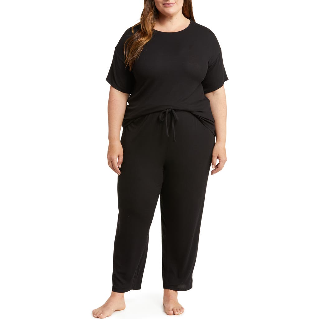 Nordstrom Moonlight Eco Easy Rib Pajamas In Black