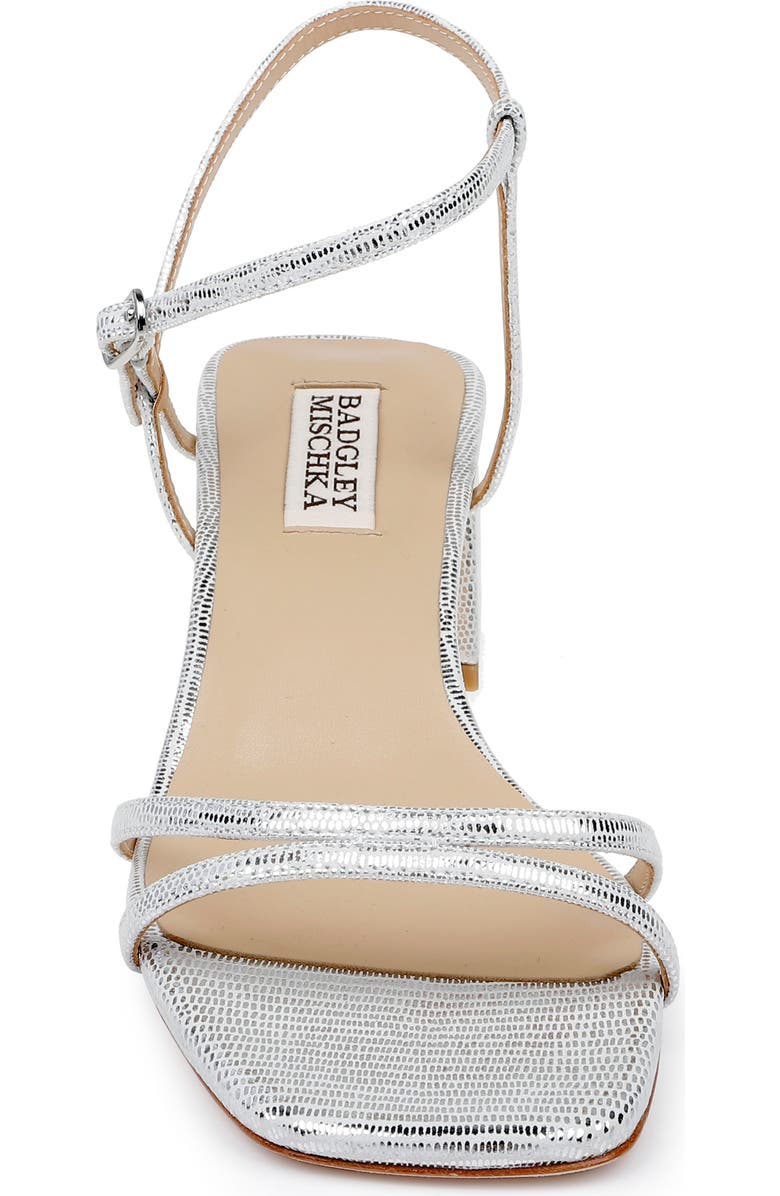 Badgley Mischka Collection Carlota Square Toe Sandal, Alternate, color, Silver