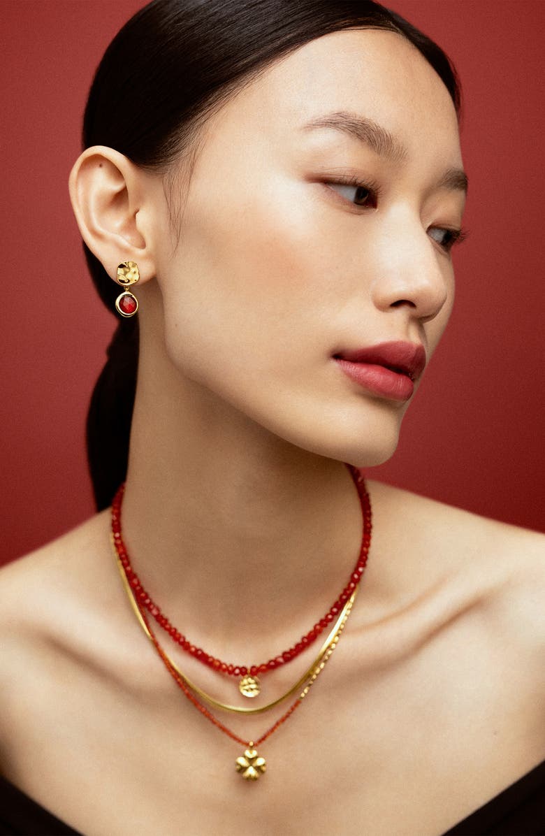 Monica Vinader Lucky Beaded Necklace, Alternate, color, Gold Vermeil