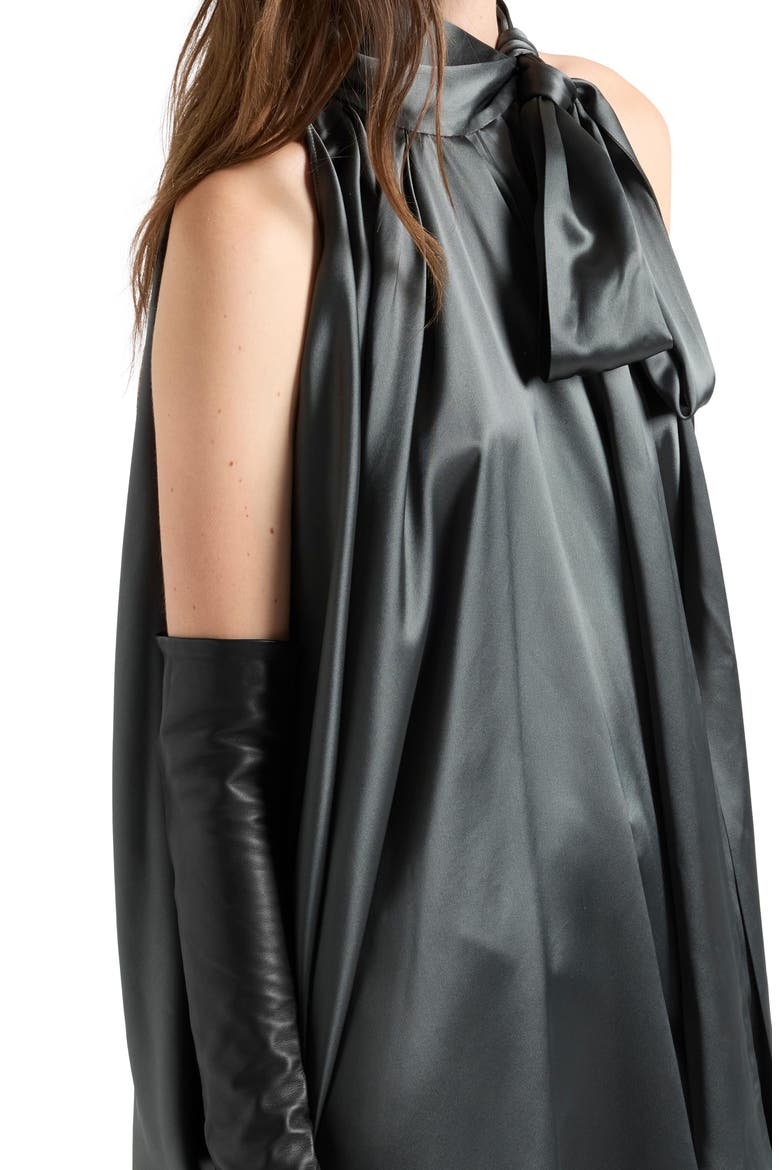 Petal Satin Minidress, Alternate, color, SATIN QUICKSILVER