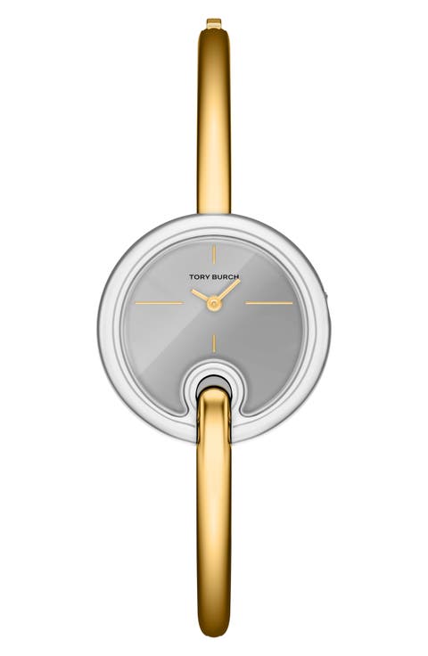 The Small Pierced Two-Tone Bangle Bracelet Watch, 30mm