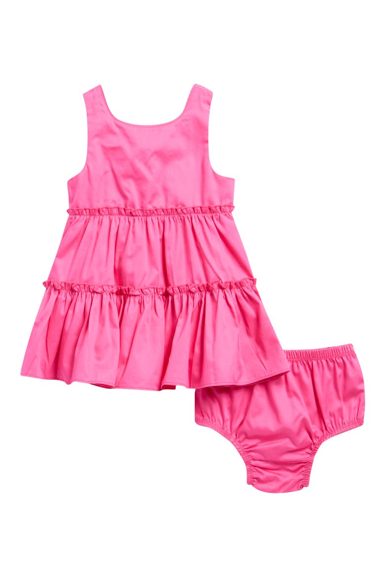 Tiered Sundress & Bloomers Set, Main, color, PINK