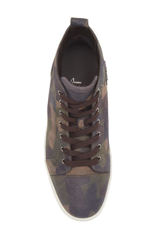 Christian Louboutin Louis Crosta Camouflage High Top Sneaker In Multi