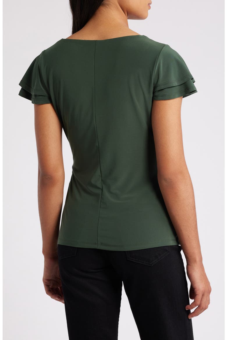 Surplice V-Neck Knit Top, Alternate, color, MILITARY GREEN