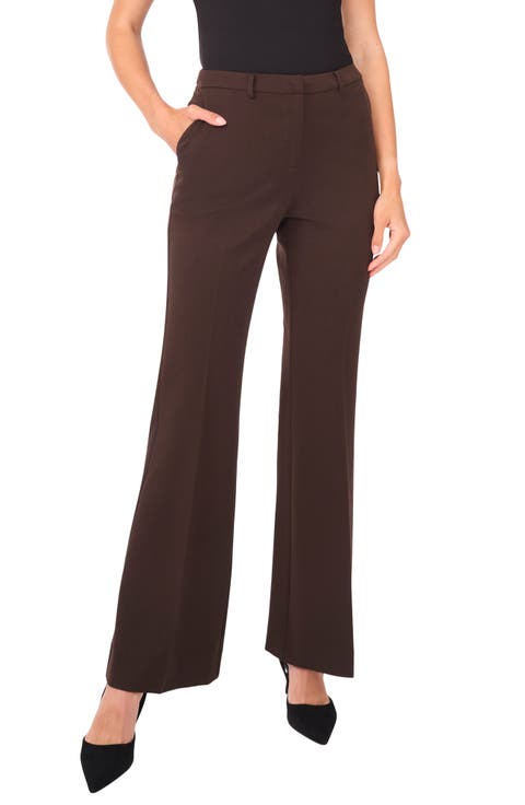 Slim Fit Flare Leg Pants (Regular & Petite)