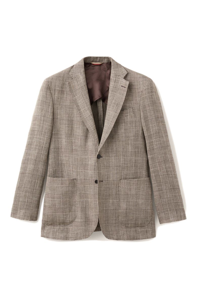 Slim Fit Prince of Wales Check Sport Coat, Alternate, color, MINK GREY