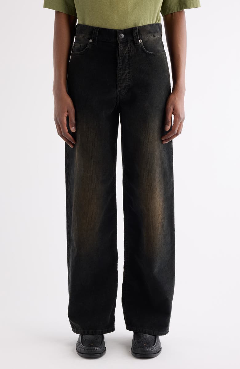 Acne Studios 1981 Straight Leg Organic Cotton Corduroy Pants, Main, color, Black