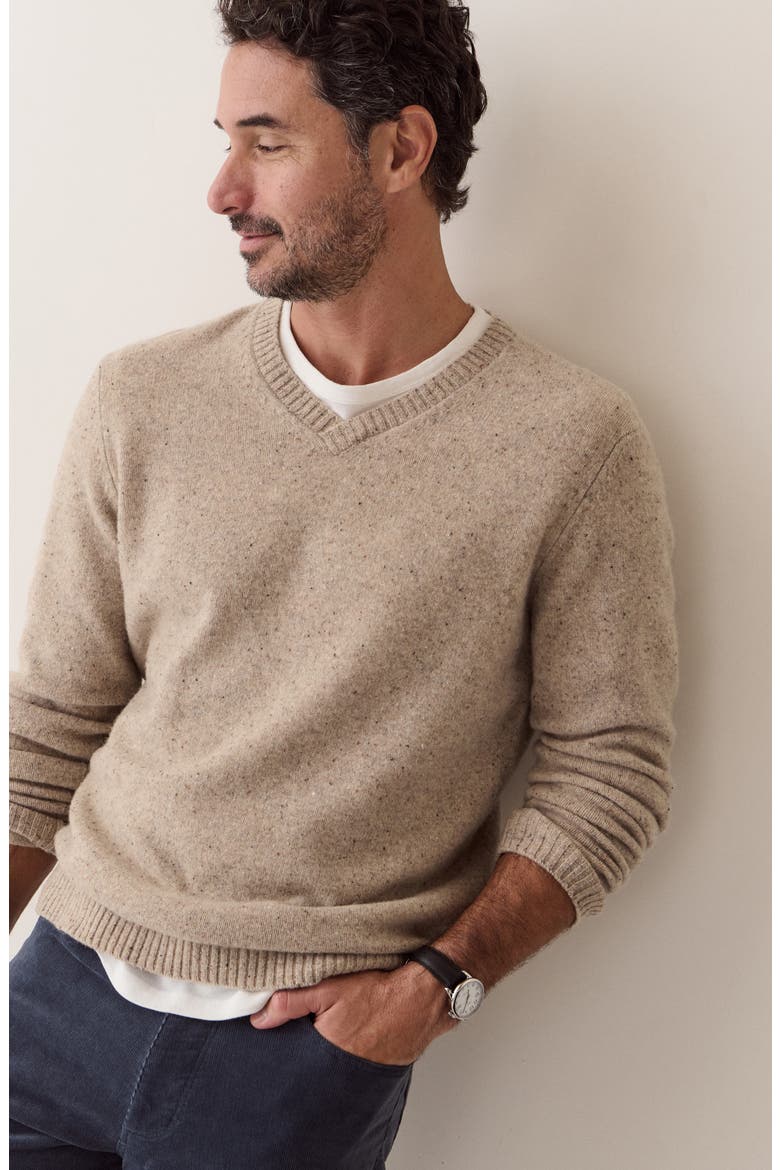 Neppy Merino Wool V-Neck Sweater, Alternate, color, RYEWATER