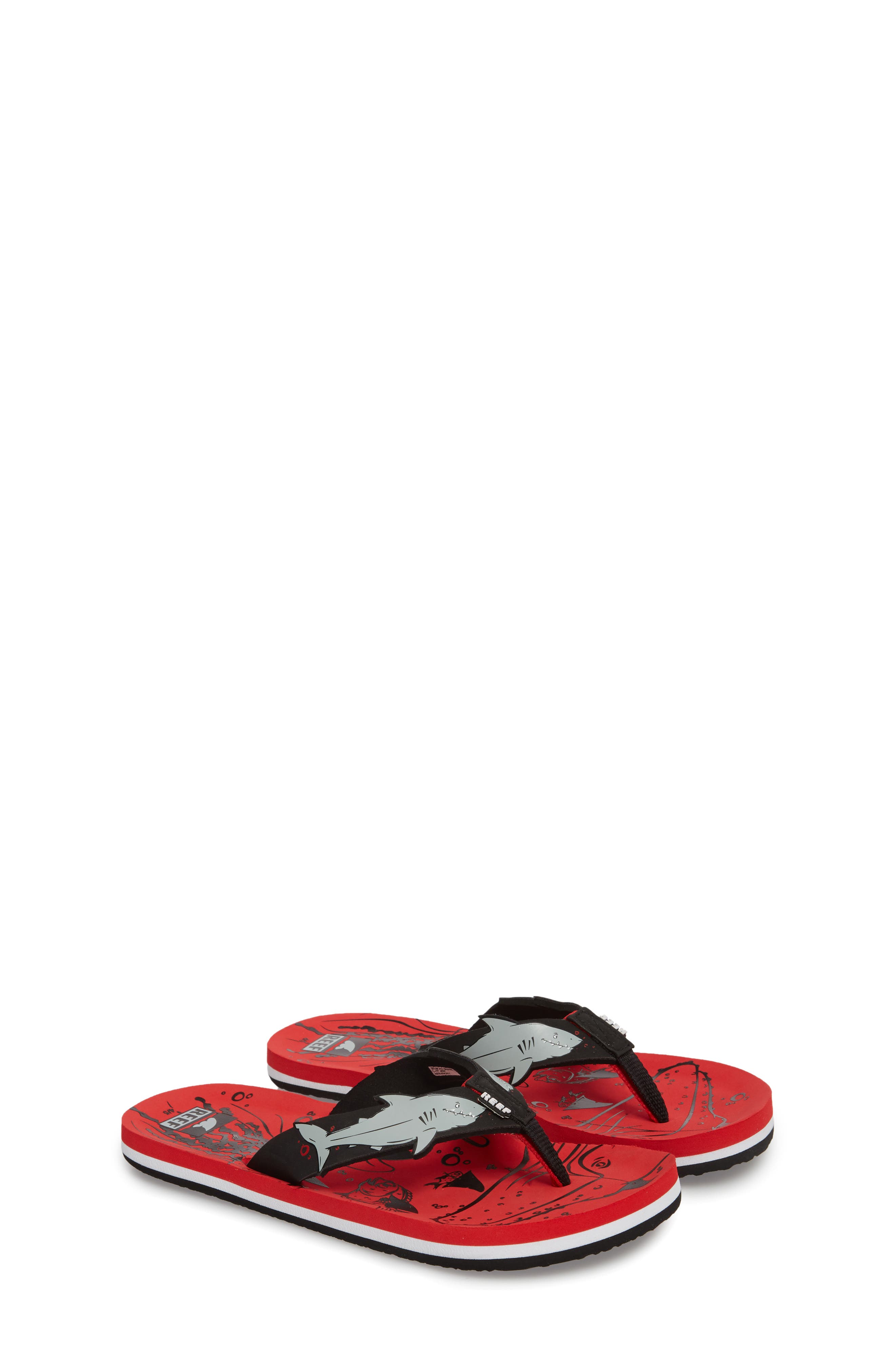 Ahi Shark Flip Flop, Alternate, color, RED SHARK
